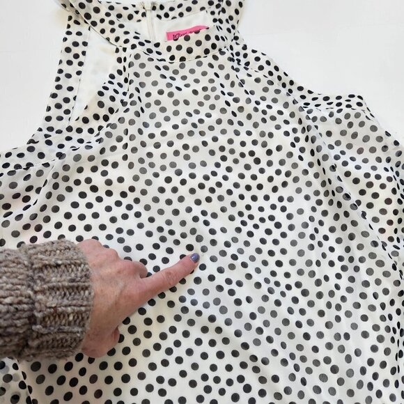Betsey Johnson Polka Dot Short Swing Dress Size 8 Sleeveless Back Zip Flowy - Picture 8 of 8